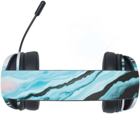 Aqua Blue Marble Ink Razer Kraken X Skin